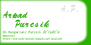 arpad purcsik business card